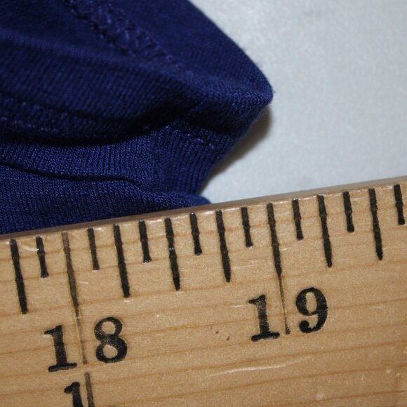 Eileen Fisher Top Sz M Navy Blue Hi Low Short Sleeve Basic Viscose Spandex Top - Picture 14 of 14